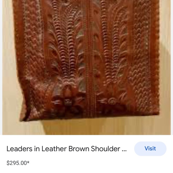 Hand Tooled Leather, Shoulder Bag - Picture 4 of 4